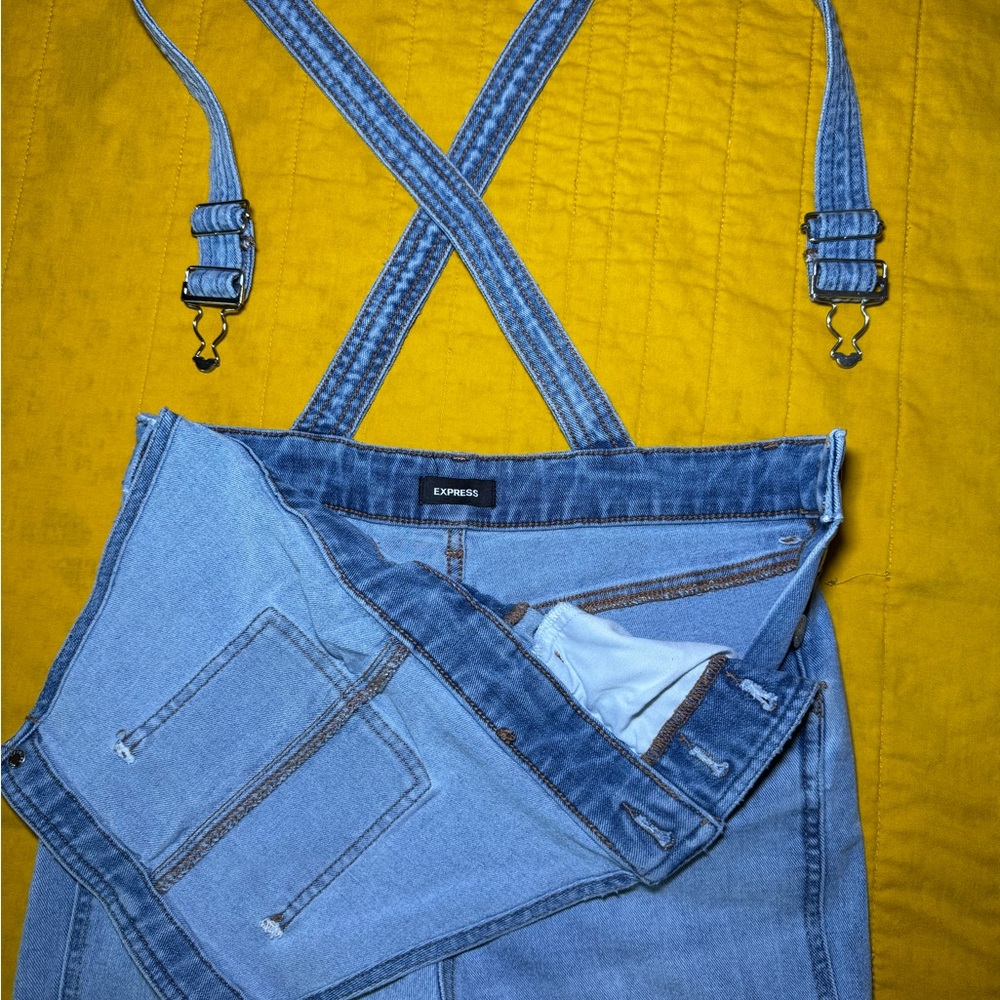 Express Blue Denim Overalls